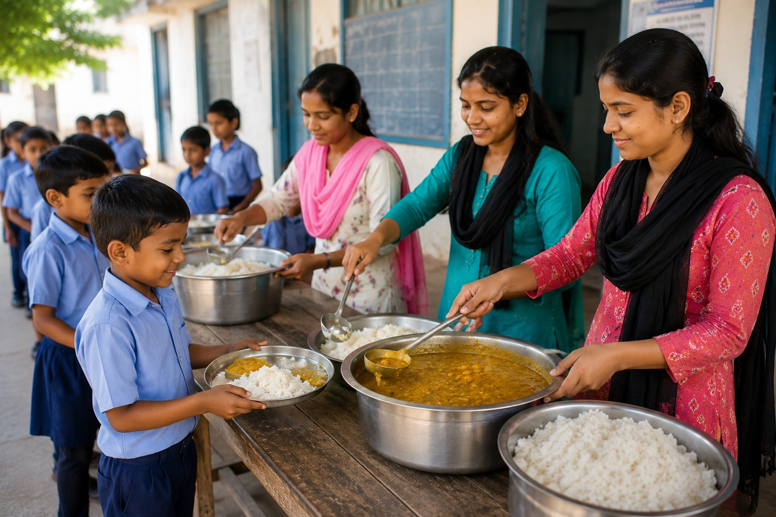 Abhishant Charity Foundation volunteers distributing ration kits to families